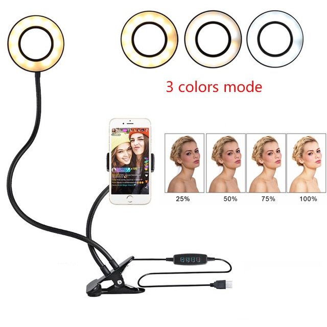 LED Selfie Ring Light for Live Adjustable Makeup Light-8cm Stand Demandx